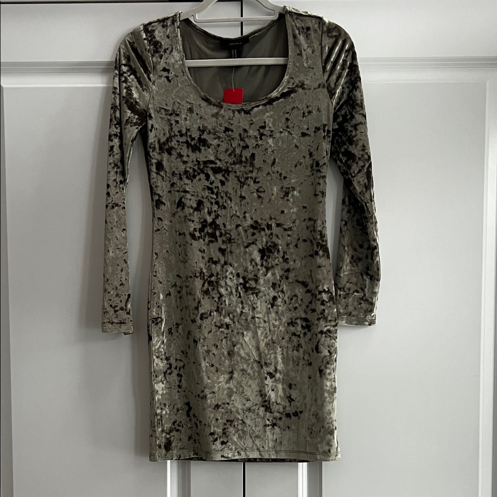 forever 21 Olive Velvet Dress
